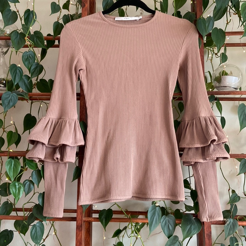 By Johnny Elbow Ruffle Sweater AU 8 US 4